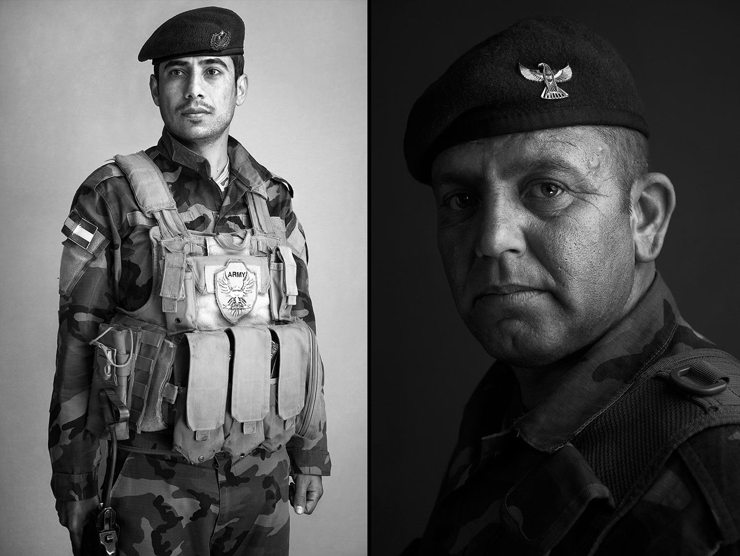 Portraits of two kurdish Peshmerga Soldiers