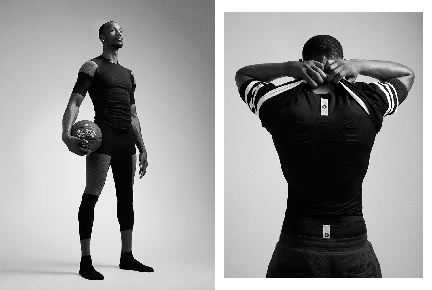 Two outfit shots of a Veniceball League player with in an Adidas outfit photographed by Maximilian Baier