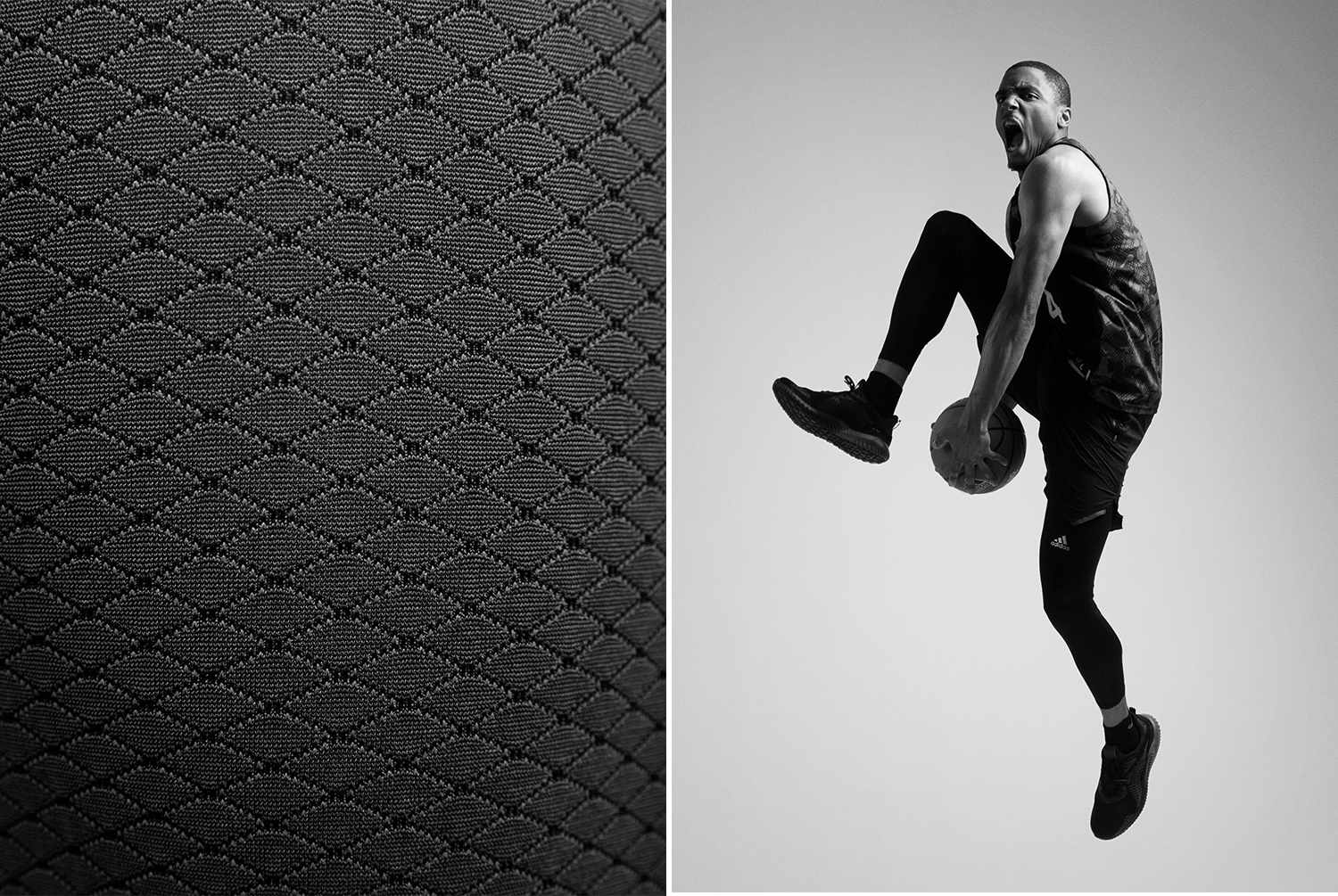 An action shot and a detail shot of a Veniceball League player with in an Adidas outfit photographed by Maximilian Baier