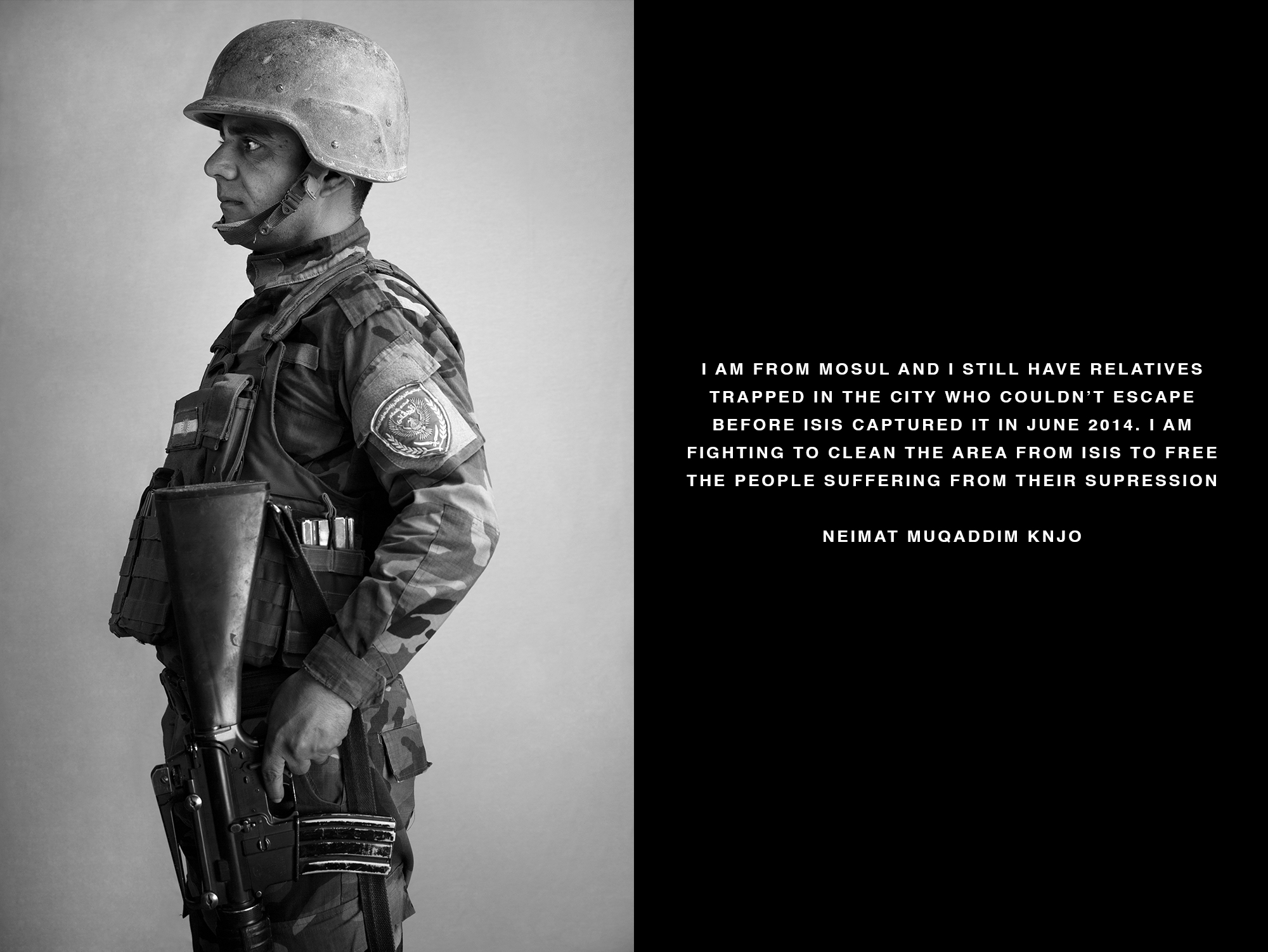 Portrait and interview of a kurdish Peshmerga Soldier